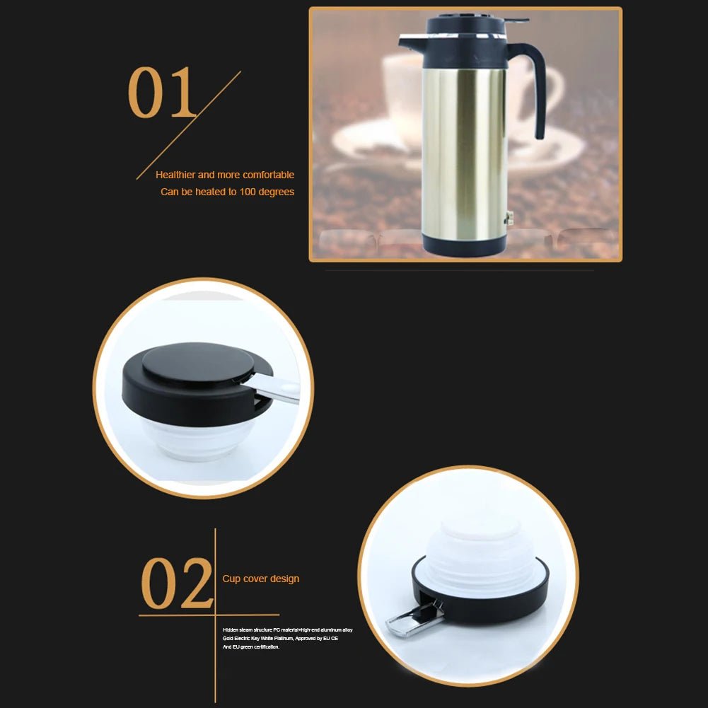 1200 ML Portable Water Heater | Fast Boiling Car Kettle - My Web Bazaar