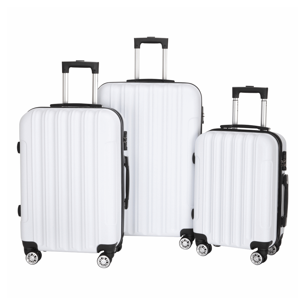 3 - in - 1 Large Capacity Traveling Storage Suitcase | Durable White - My Web Bazaar
