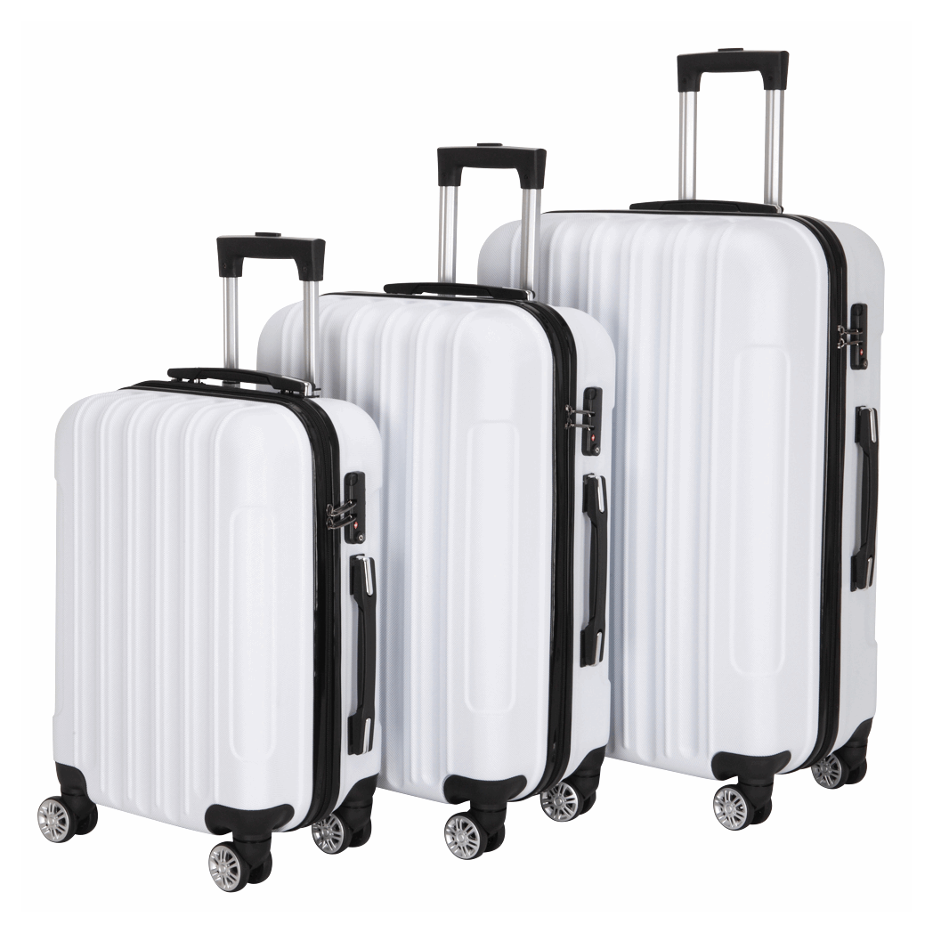 3 - in - 1 Large Capacity Traveling Storage Suitcase | Durable White - My Web Bazaar