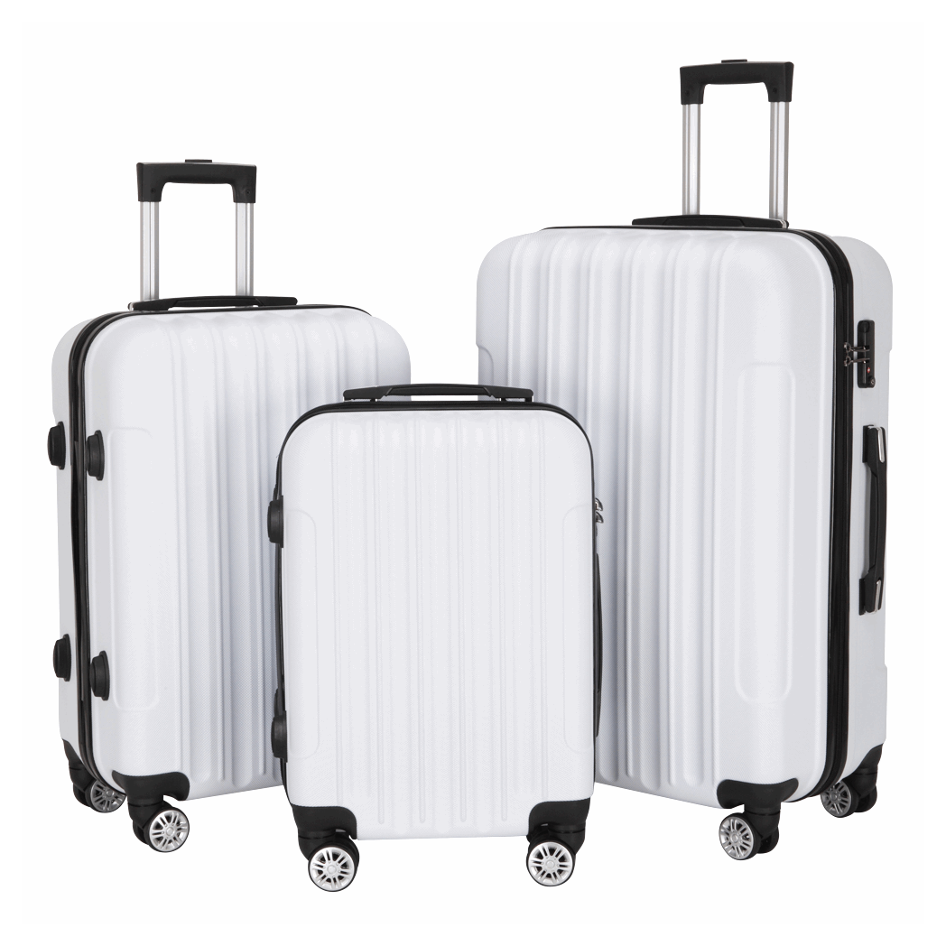 3 - in - 1 Large Capacity Traveling Storage Suitcase | Durable White - My Web Bazaar