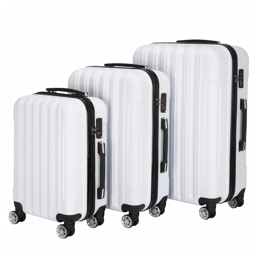 3 - in - 1 Large Capacity Traveling Storage Suitcase | Durable White - My Web Bazaar