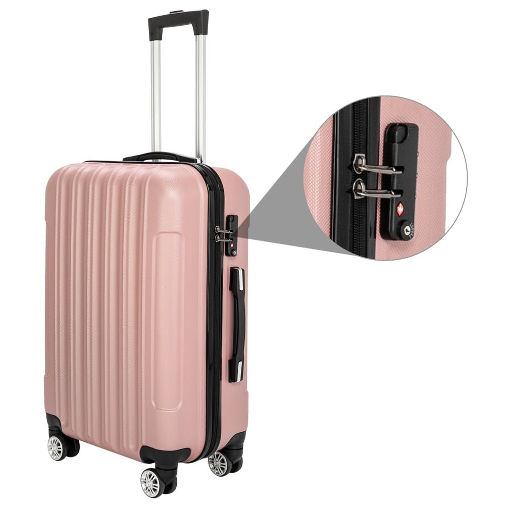 3 - in - 1 Rose Gold Luggage Set | Large Capacity Travel Suitcase - My Web Bazaar