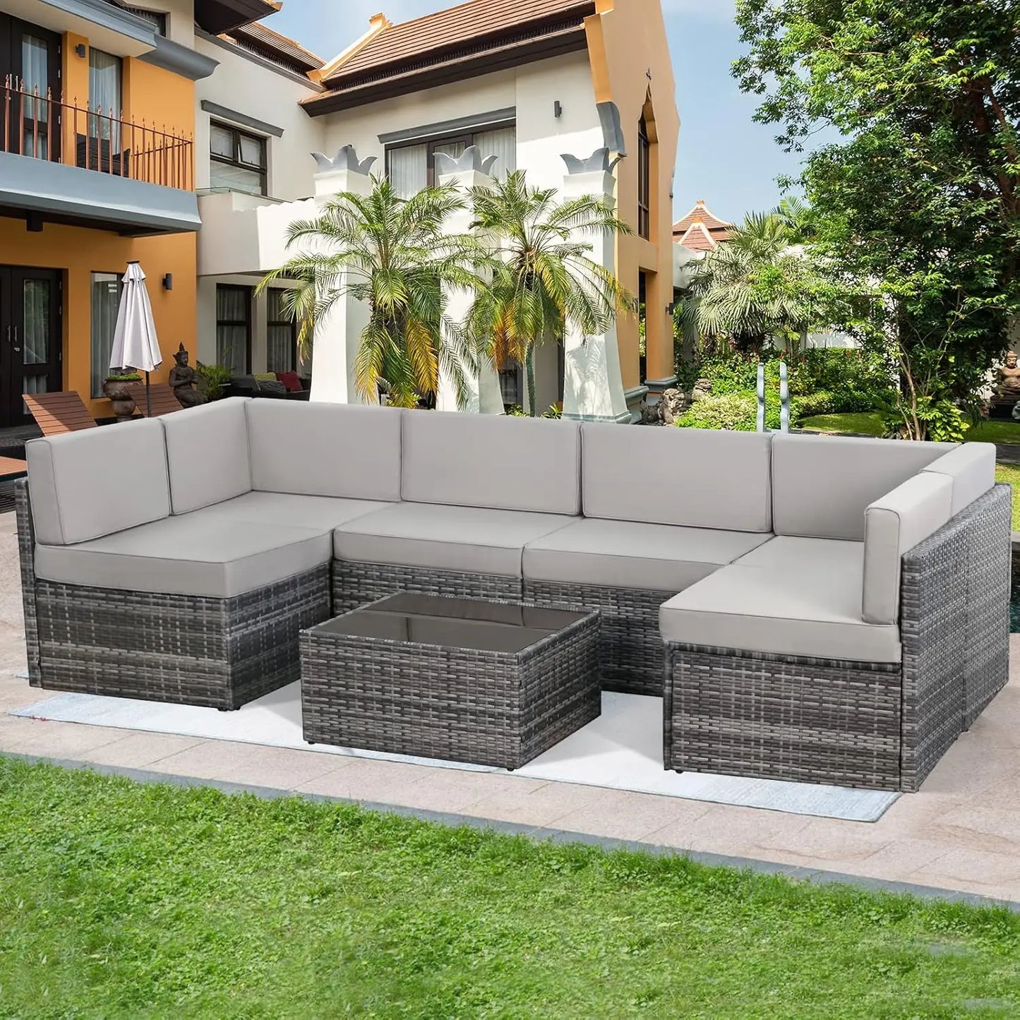 • 4-piece patio sectional for garden or deck