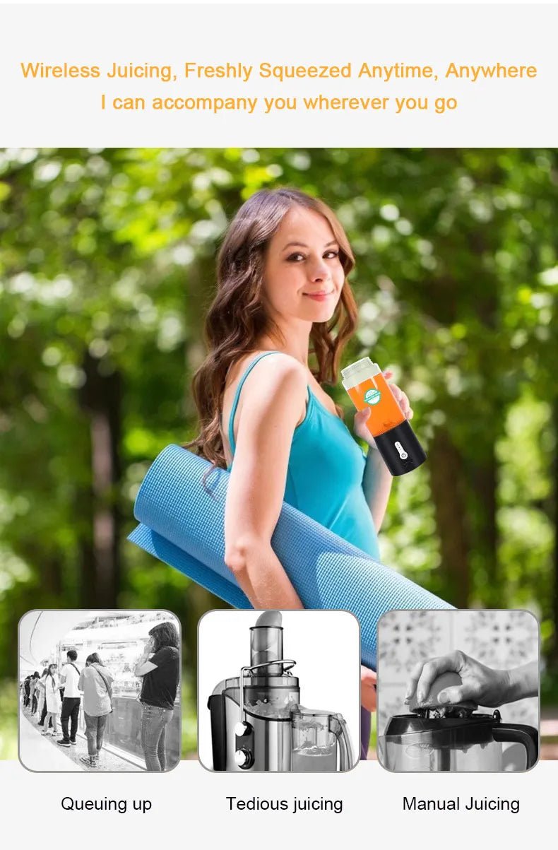 530ML Electric Portable Juicer | USB Rechargeable Mini Blender - My Web Bazaar
