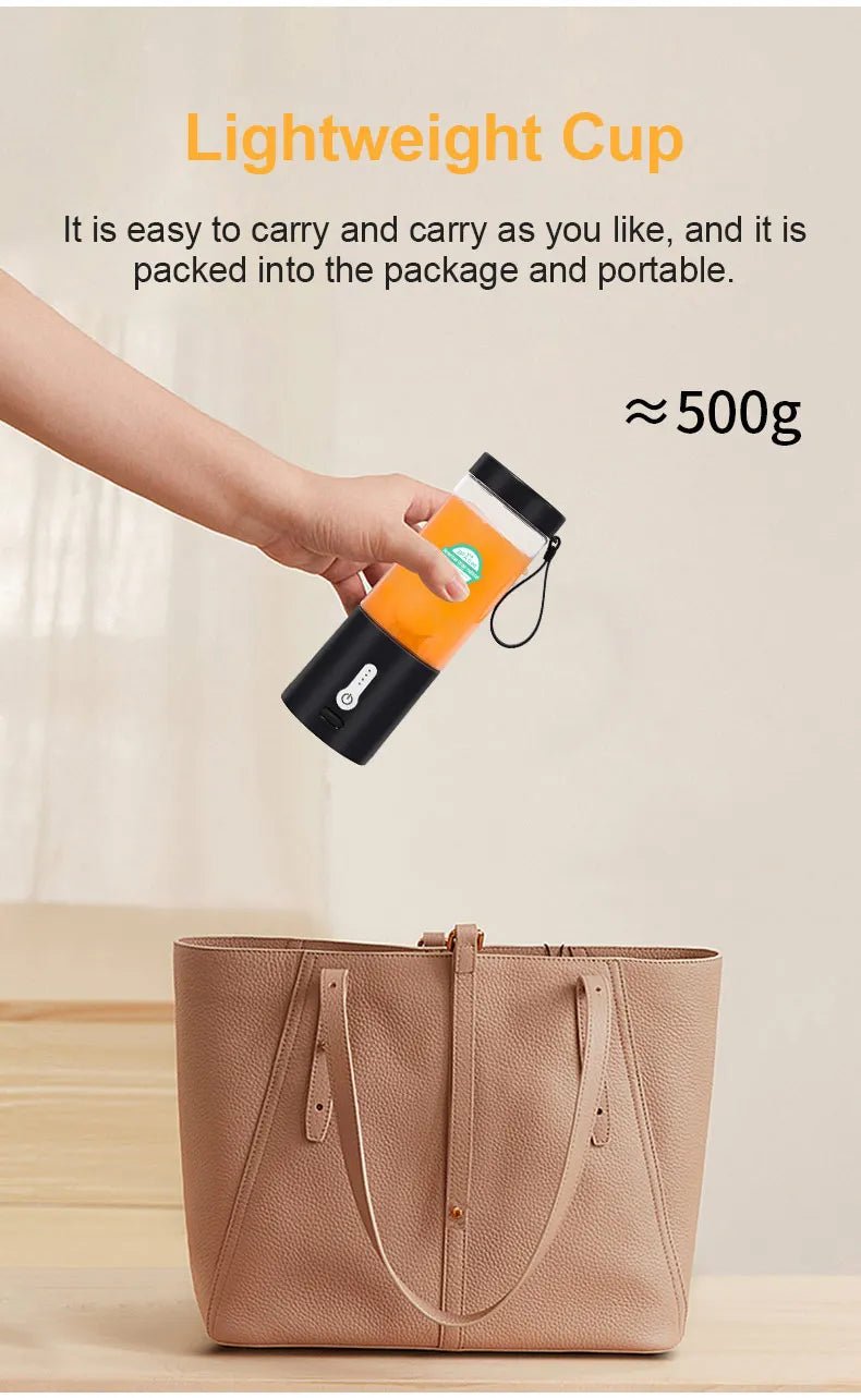 530ML Electric Portable Juicer | USB Rechargeable Mini Blender - My Web Bazaar