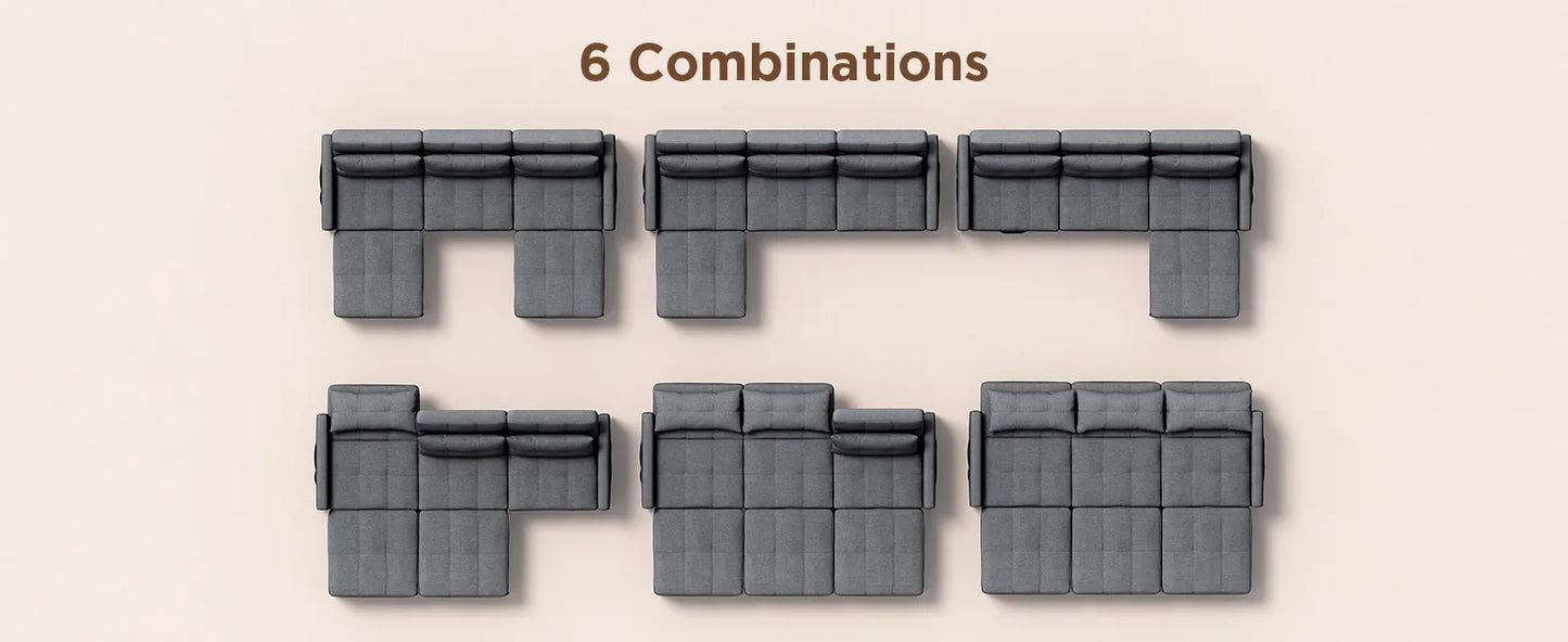 84" Convertible Sectional Sofa Bed – Pull-Out Sleeper Couch with Adjustable Backrest & Ottoman