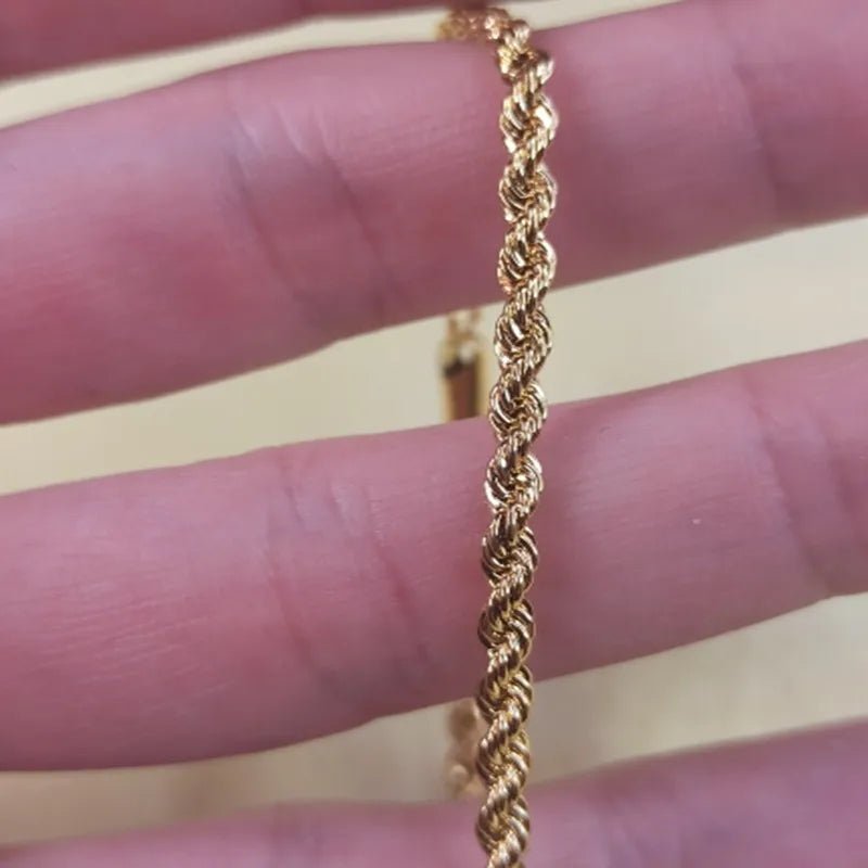 AGTEFFER 24K Gold Bracelet | Twisted Rope Design for All - My Web Bazaar
