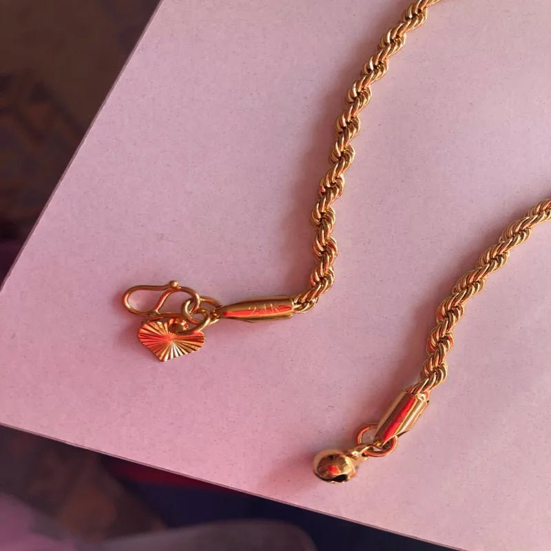 AGTEFFER 24K Gold Bracelet | Twisted Rope Design for All - My Web Bazaar
