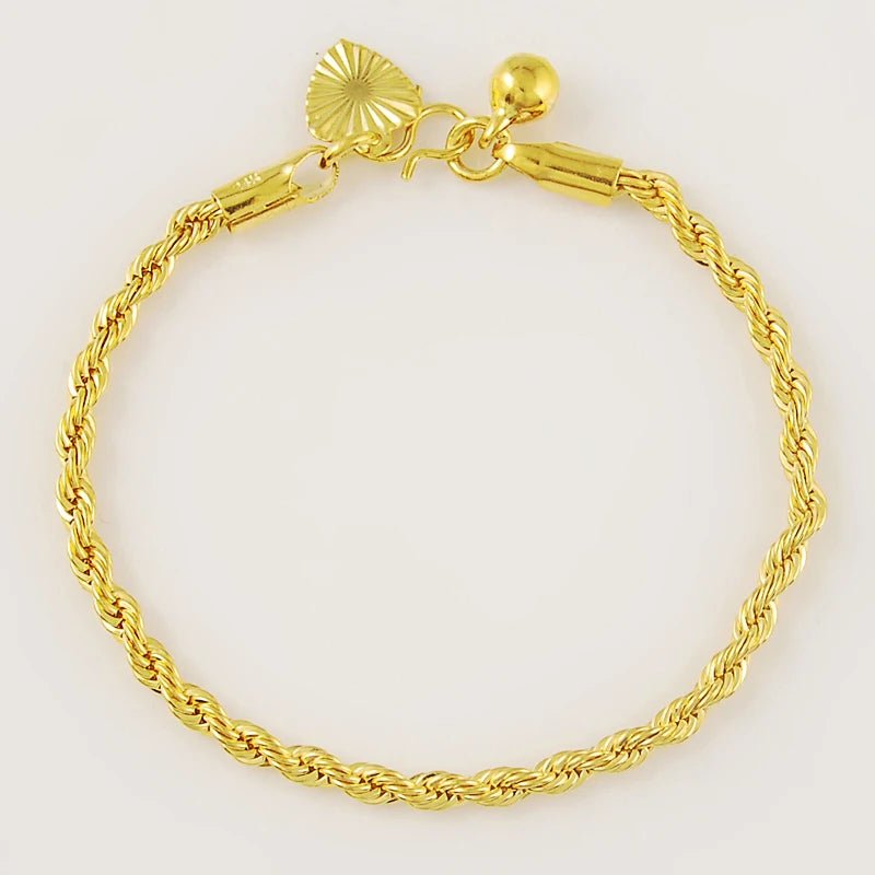 AGTEFFER 24K Gold Bracelet | Twisted Rope Design for All - My Web Bazaar