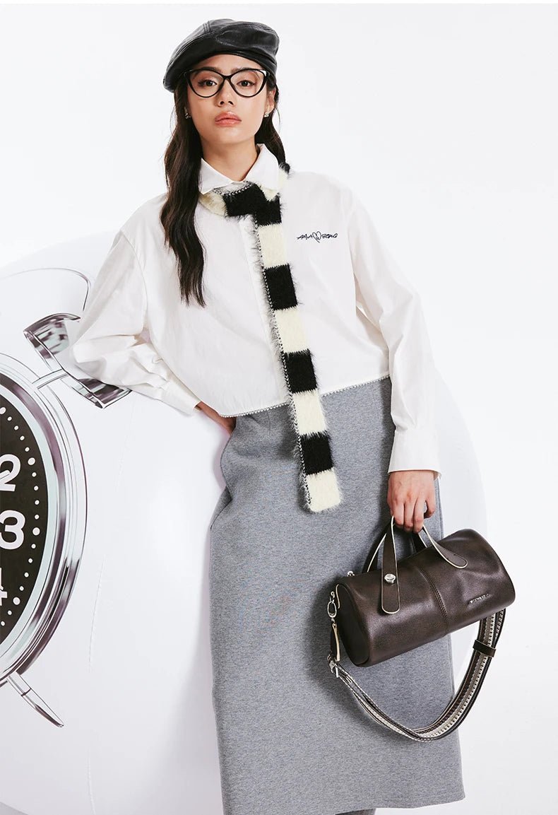 Amazing Song Berry Bag | Chic Split Leather Bucket Style - My Web Bazaar