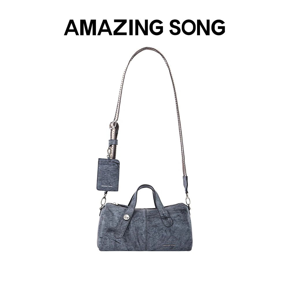Amazing Song Berry Bag | Chic Split Leather Bucket Style - My Web Bazaar