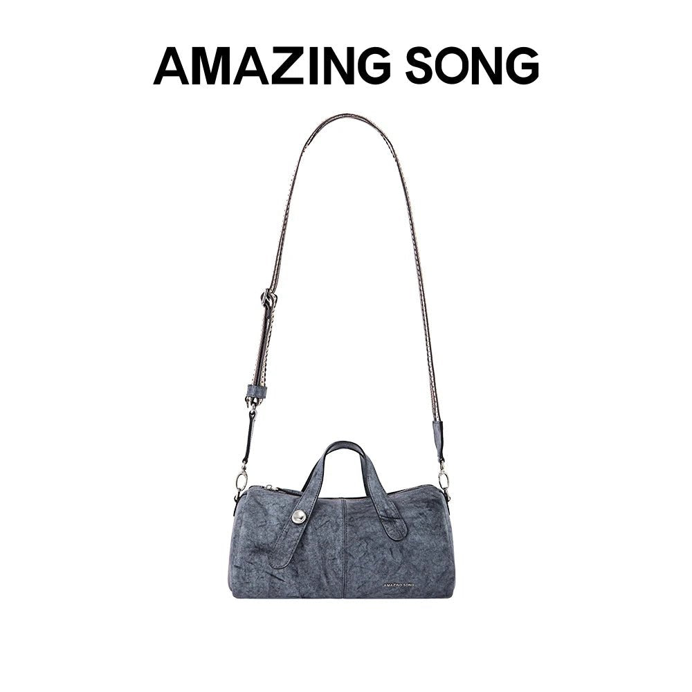 Amazing Song Berry Bag | Chic Split Leather Bucket Style - My Web Bazaar