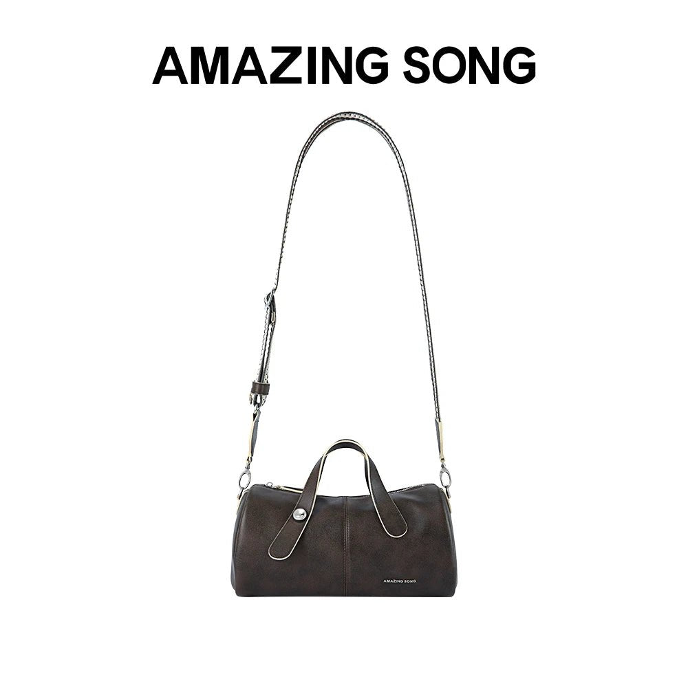 Amazing Song Berry Bag | Chic Split Leather Bucket Style - My Web Bazaar