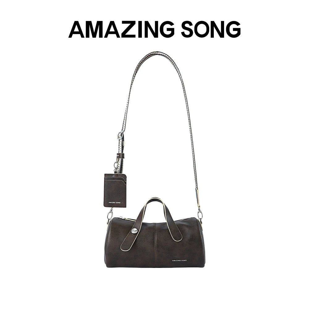 Amazing Song Berry Bag | Chic Split Leather Bucket Style - My Web Bazaar