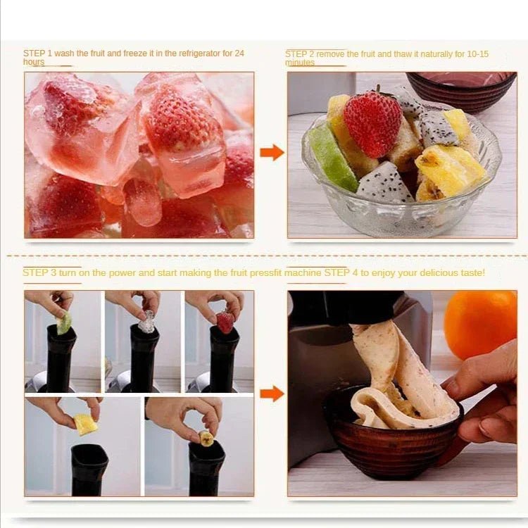 Automatic Ice Cream Maker Electric Frozen Fruit Dessert Icecream Pressing Machine Frozen Yogurt Milkshake Squeezer - My Web Bazaar