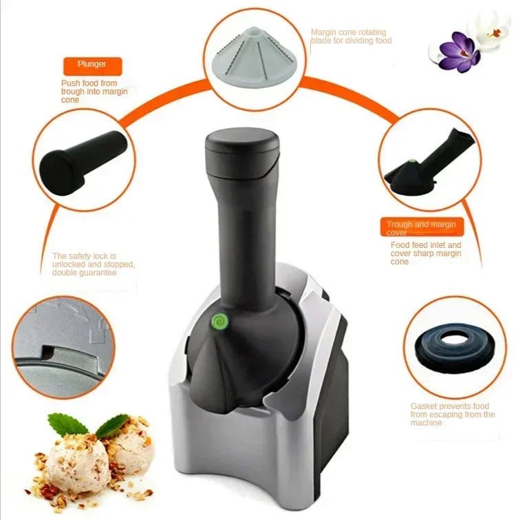 Automatic Ice Cream Maker Electric Frozen Fruit Dessert Icecream Pressing Machine Frozen Yogurt Milkshake Squeezer - My Web Bazaar