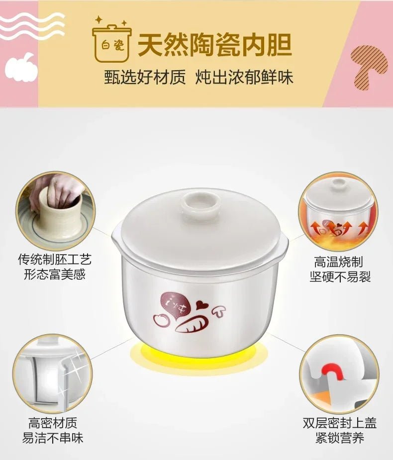Baby Porridge Pot Stewpan | Ceramic Slow Cooker for Healthy Meals - My Web Bazaar
