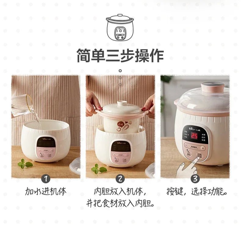 Baby Porridge Pot Stewpan | Ceramic Slow Cooker for Healthy Meals - My Web Bazaar