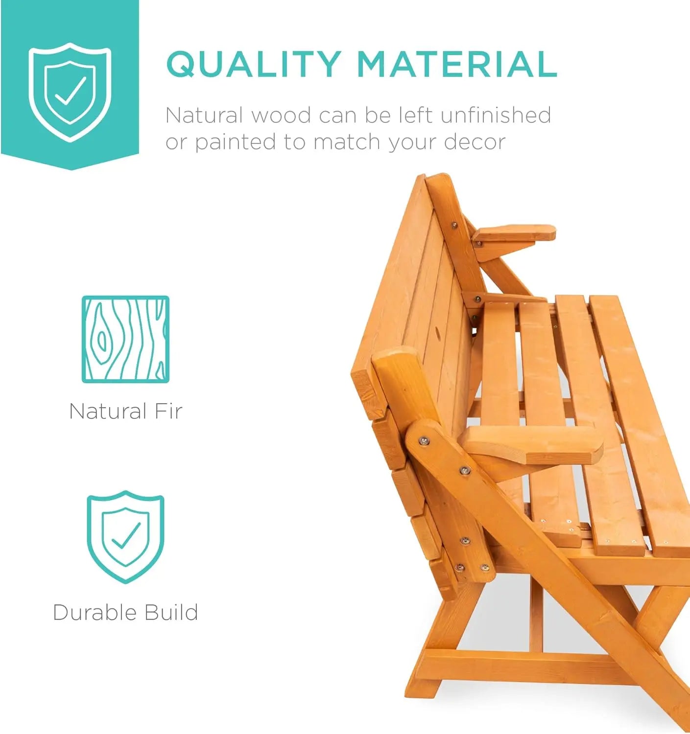 Folding wooden picnic table for backyard