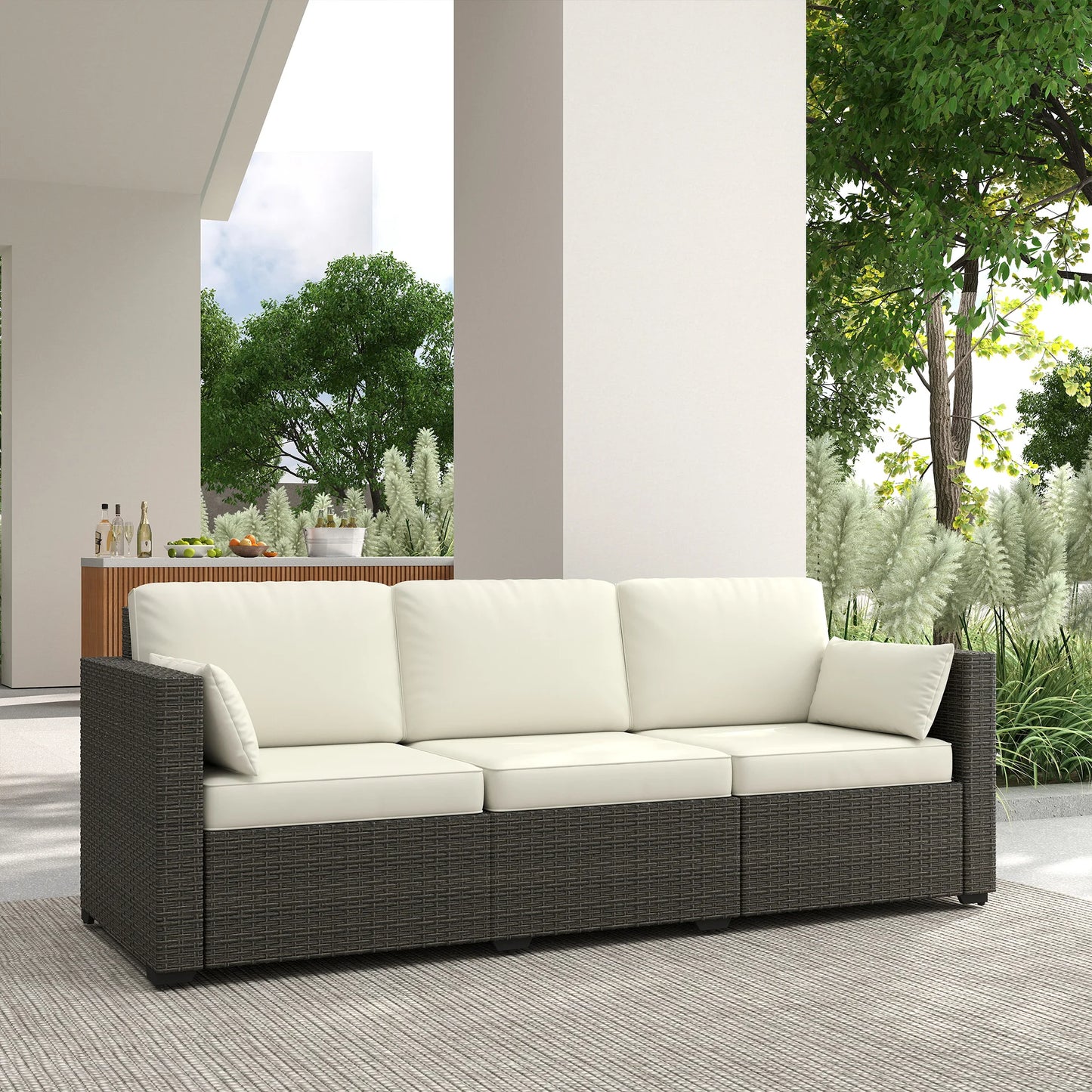 • Minimalist style wicker garden sofa