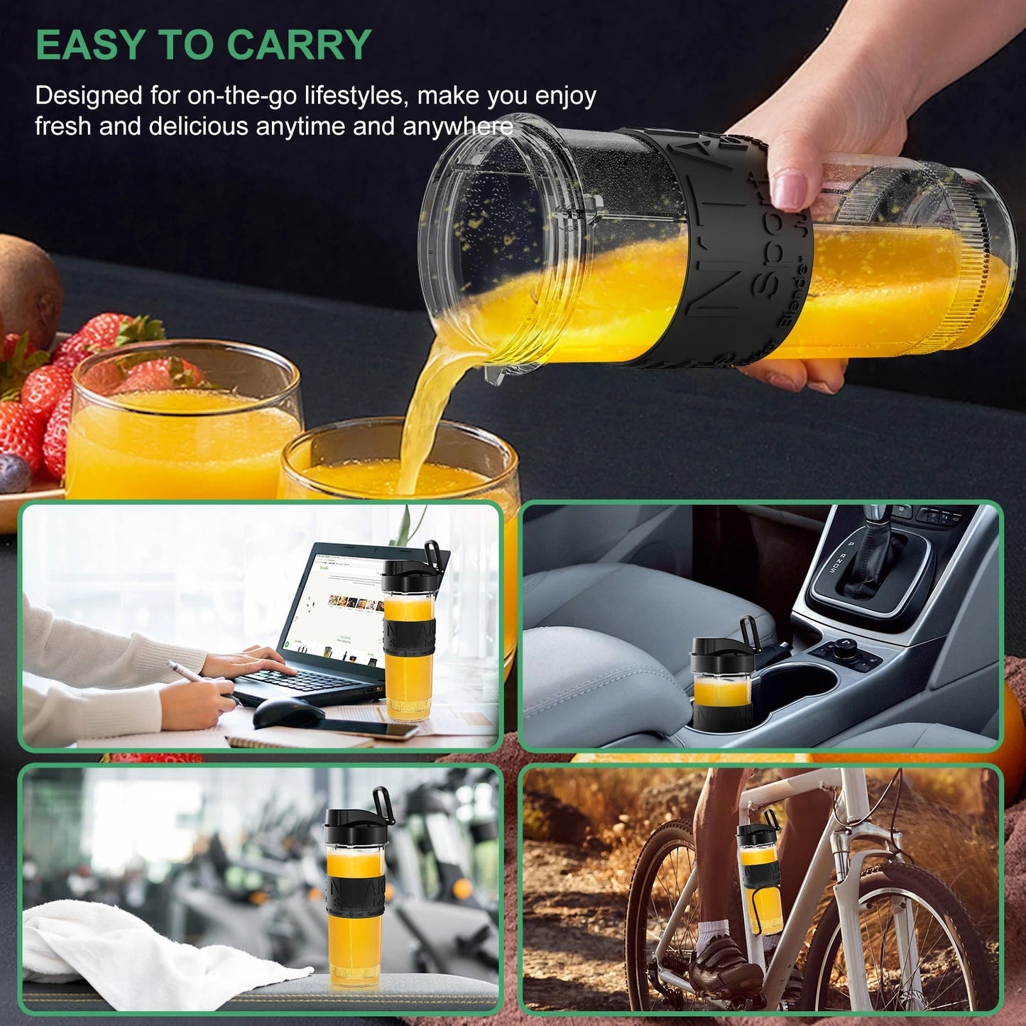 BioloMix 3 - in - 1 Food Processor | 700W Portable Smoothie Maker - My Web Bazaar