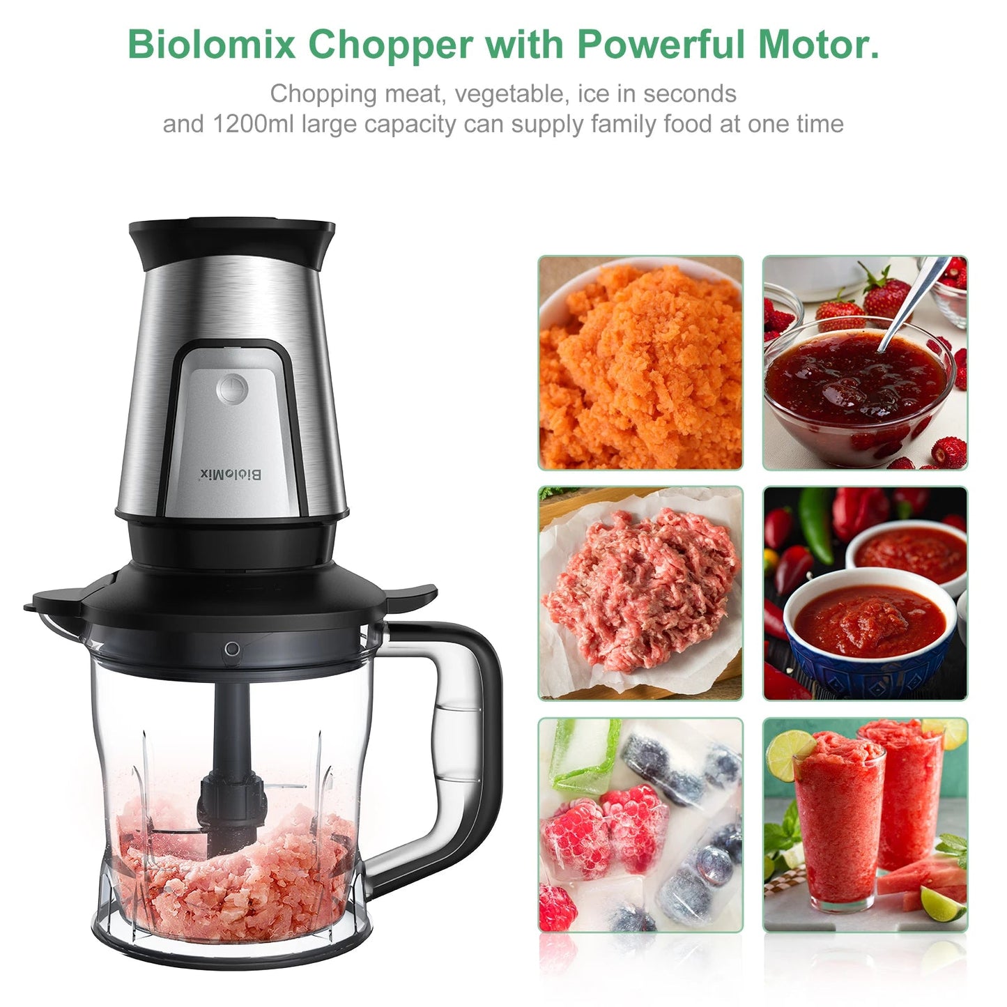 BioloMix 3 - in - 1 Food Processor | 700W Portable Smoothie Maker - My Web Bazaar