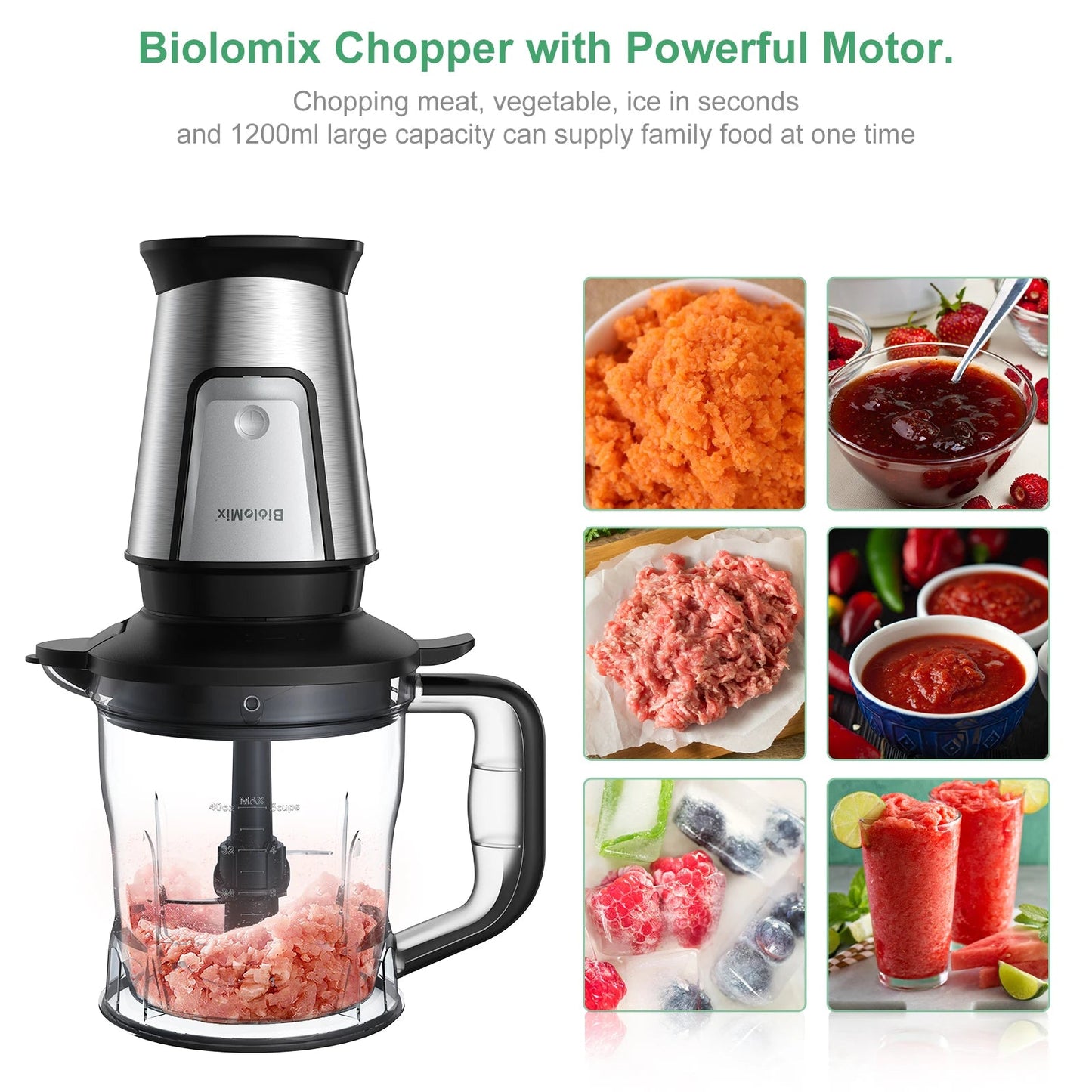 BioloMix 3 - in - 1 Food Processor | 700W Portable Smoothie Maker - My Web Bazaar