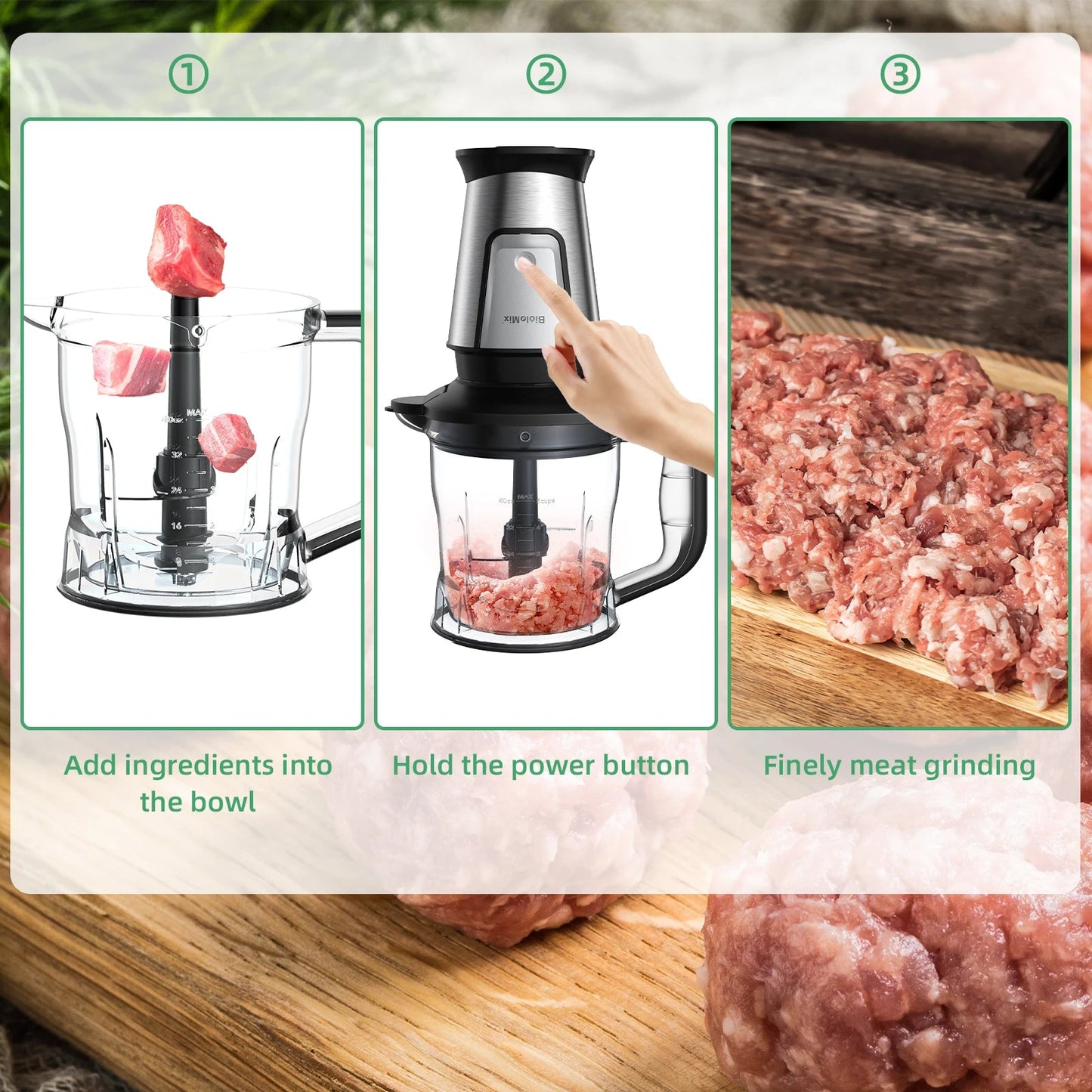 BioloMix 3 - in - 1 Food Processor | 700W Portable Smoothie Maker - My Web Bazaar