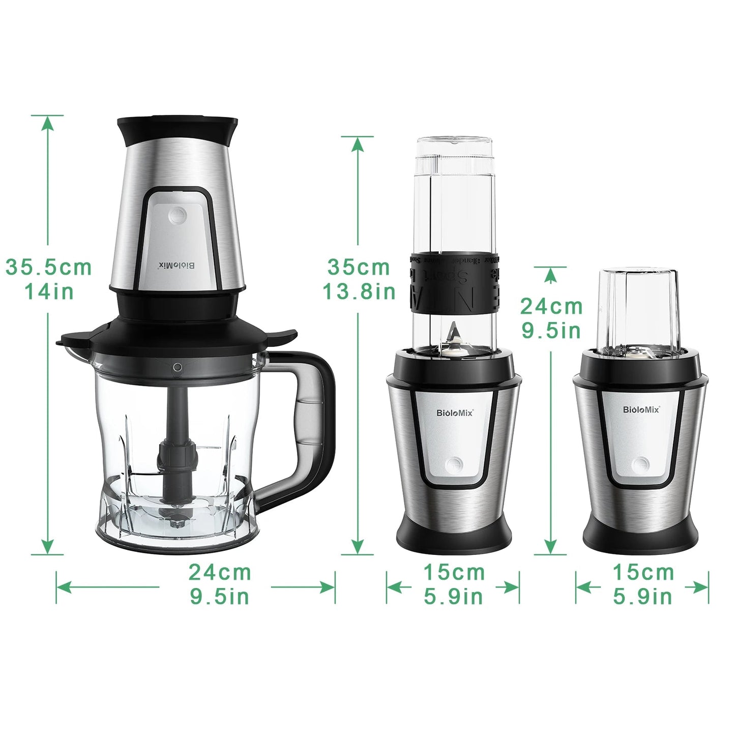 BioloMix 3 - in - 1 Food Processor | 700W Portable Smoothie Maker - My Web Bazaar