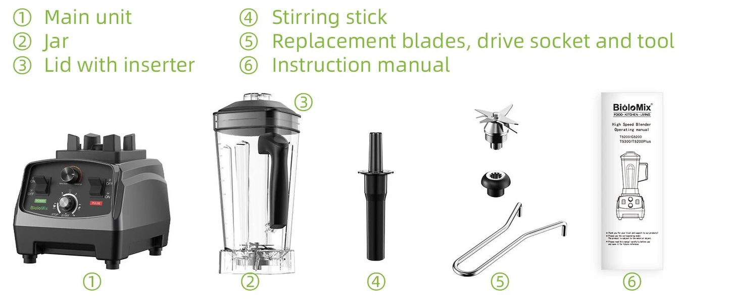 BioloMix 3HP 2200W Blender | Heavy Duty Juicer for Smoothies - My Web Bazaar