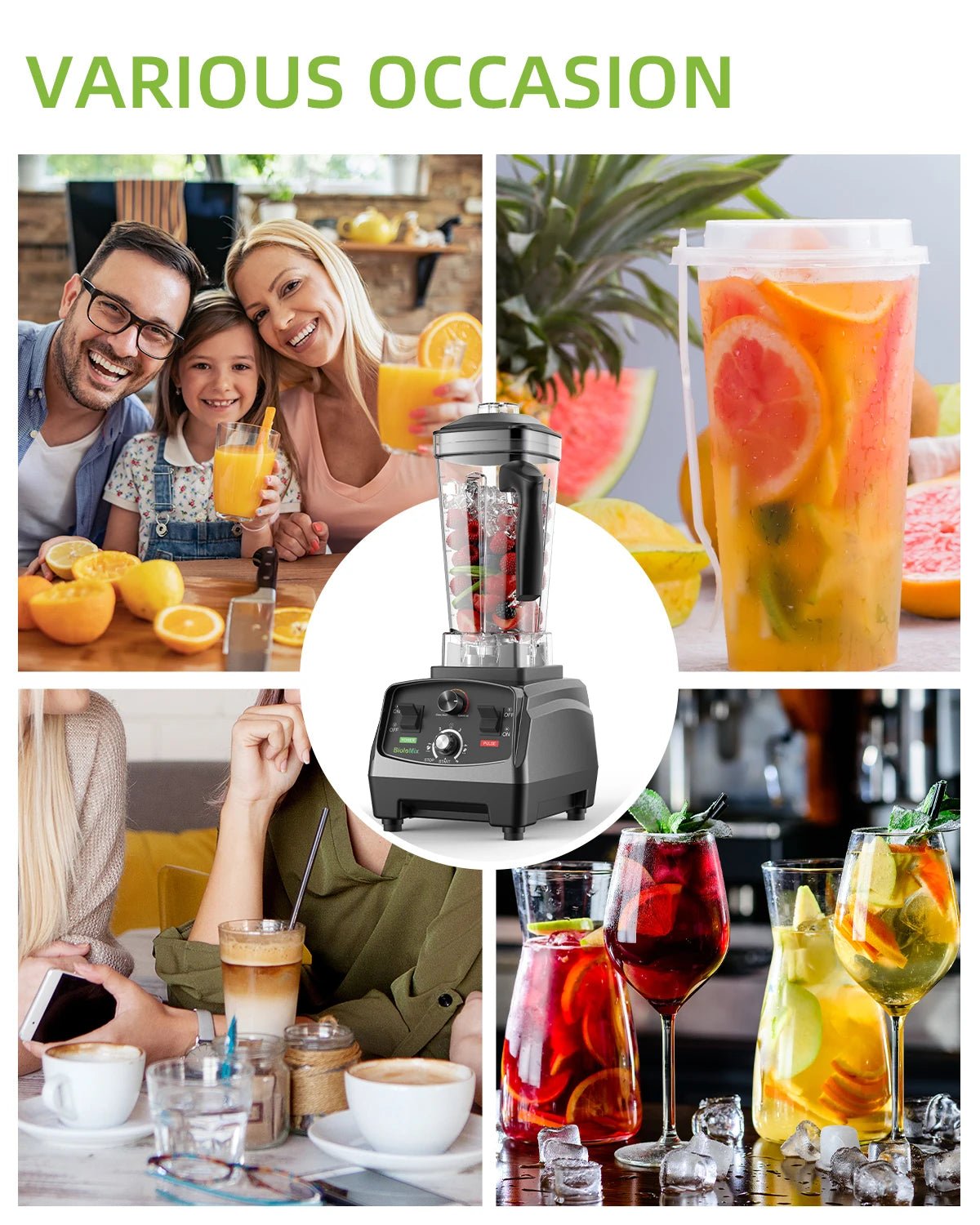 BioloMix 3HP 2200W Blender | Heavy Duty Juicer for Smoothies - My Web Bazaar