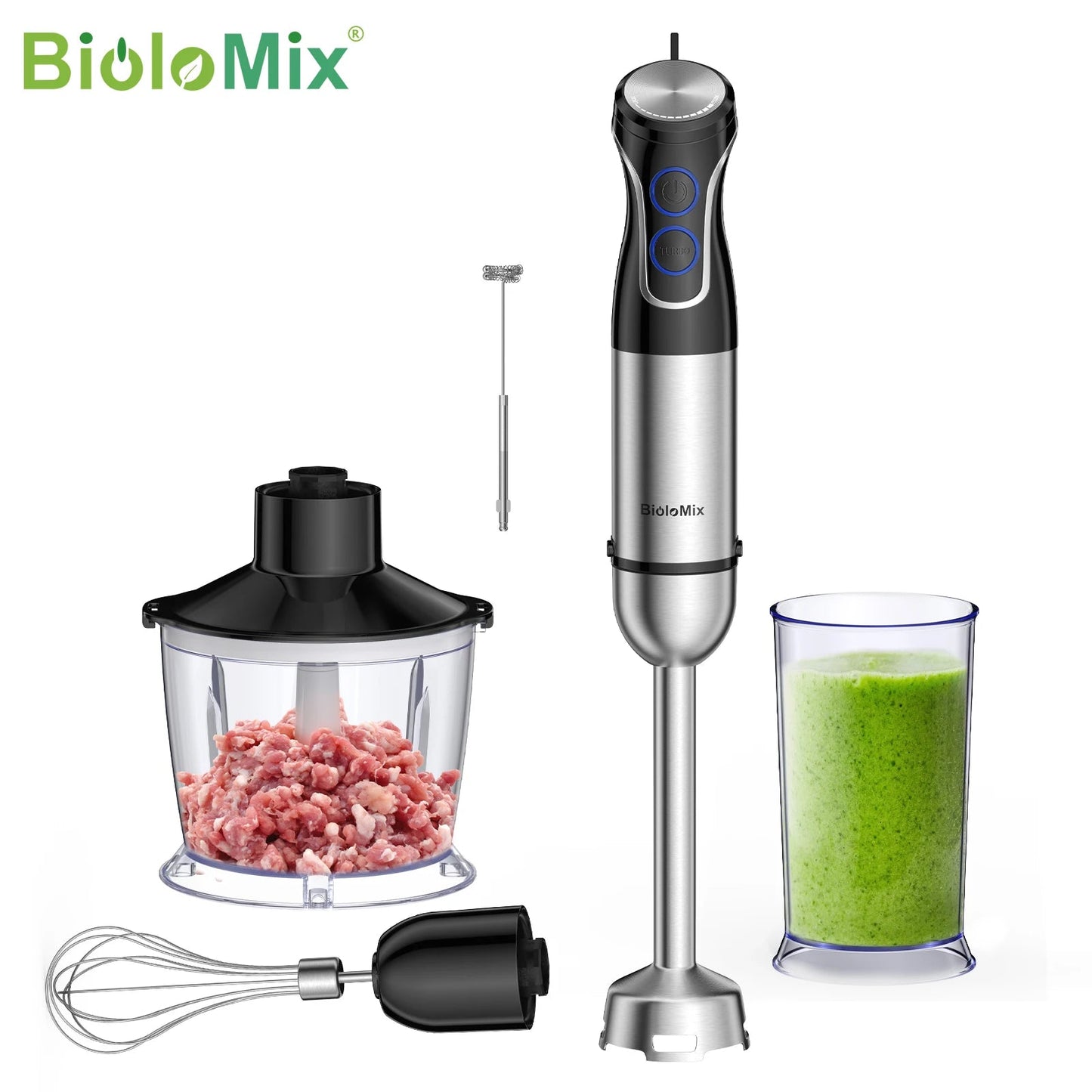 BioloMix 5 in 1 Hand Blender | 1500W Stainless Steel Power - My Web Bazaar