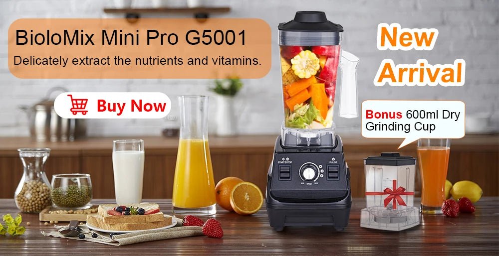 BioloMix BPA Free 2L Jar Blender | 2200W for Smoothies & More - My Web Bazaar