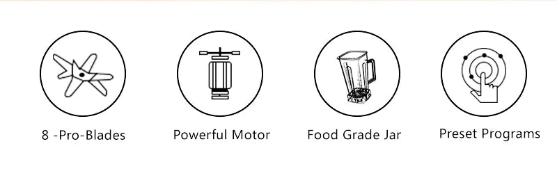 BioloMix BPA Free 2L Jar Blender | 2200W for Smoothies & More - My Web Bazaar