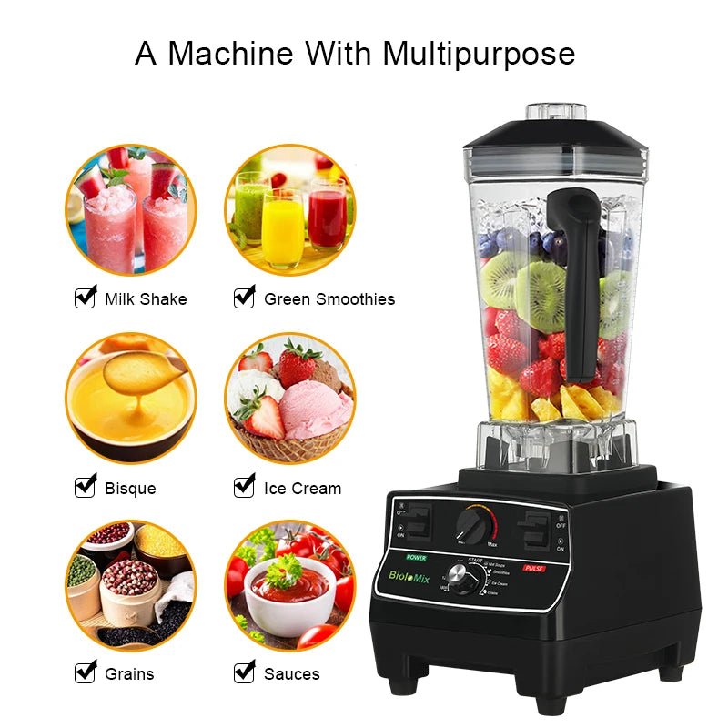 BioloMix BPA Free 2L Jar Blender | 2200W for Smoothies & More - My Web Bazaar