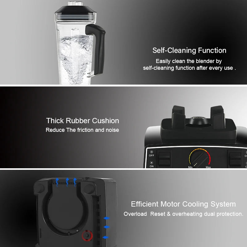 BioloMix BPA Free 2L Jar Blender | 2200W for Smoothies & More - My Web Bazaar