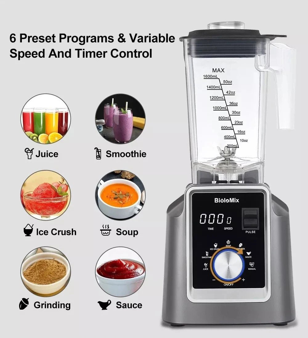 BioloMix Digital Blender | 2L BPA Free for Smoothies and Juices - My Web Bazaar