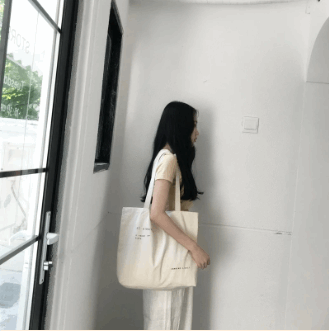 Blowing Bubble Girl Canvas Bag | Fun Diagonal Shoulder Strap - My Web Bazaar