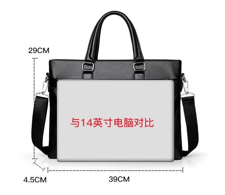Brand High Quality Men's Casual Briefcase Business Messenger - My Web Bazaar