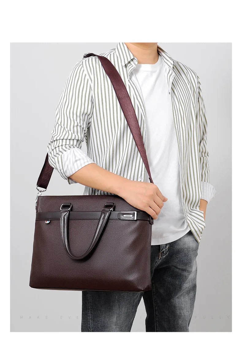 Brand High Quality Men's Casual Briefcase Business Messenger - My Web Bazaar