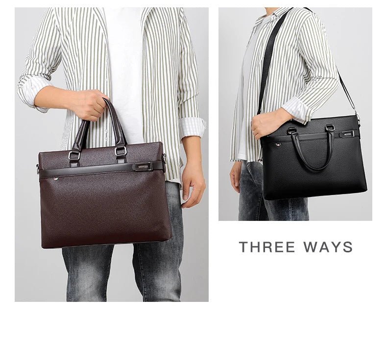 Brand High Quality Men's Casual Briefcase Business Messenger - My Web Bazaar
