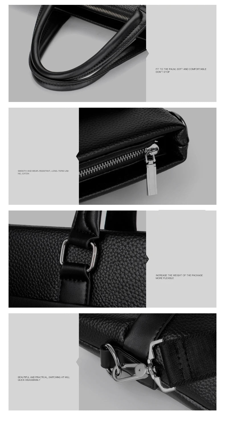 Brand High Quality Men's Casual Briefcase Business Messenger - My Web Bazaar