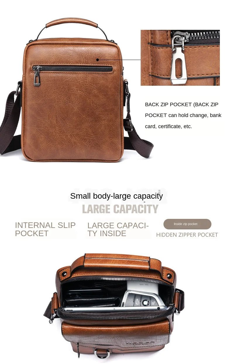 Brand Men Shoulder Bag for 9.7" iPad PU Leather Flaps Crossbody Bag - My Web Bazaar
