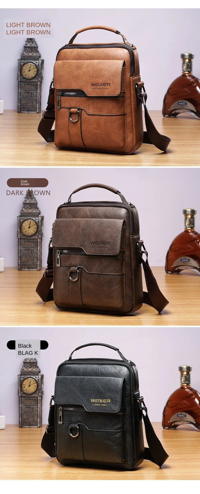 Brand Men Shoulder Bag for 9.7" iPad PU Leather Flaps Crossbody Bag - My Web Bazaar