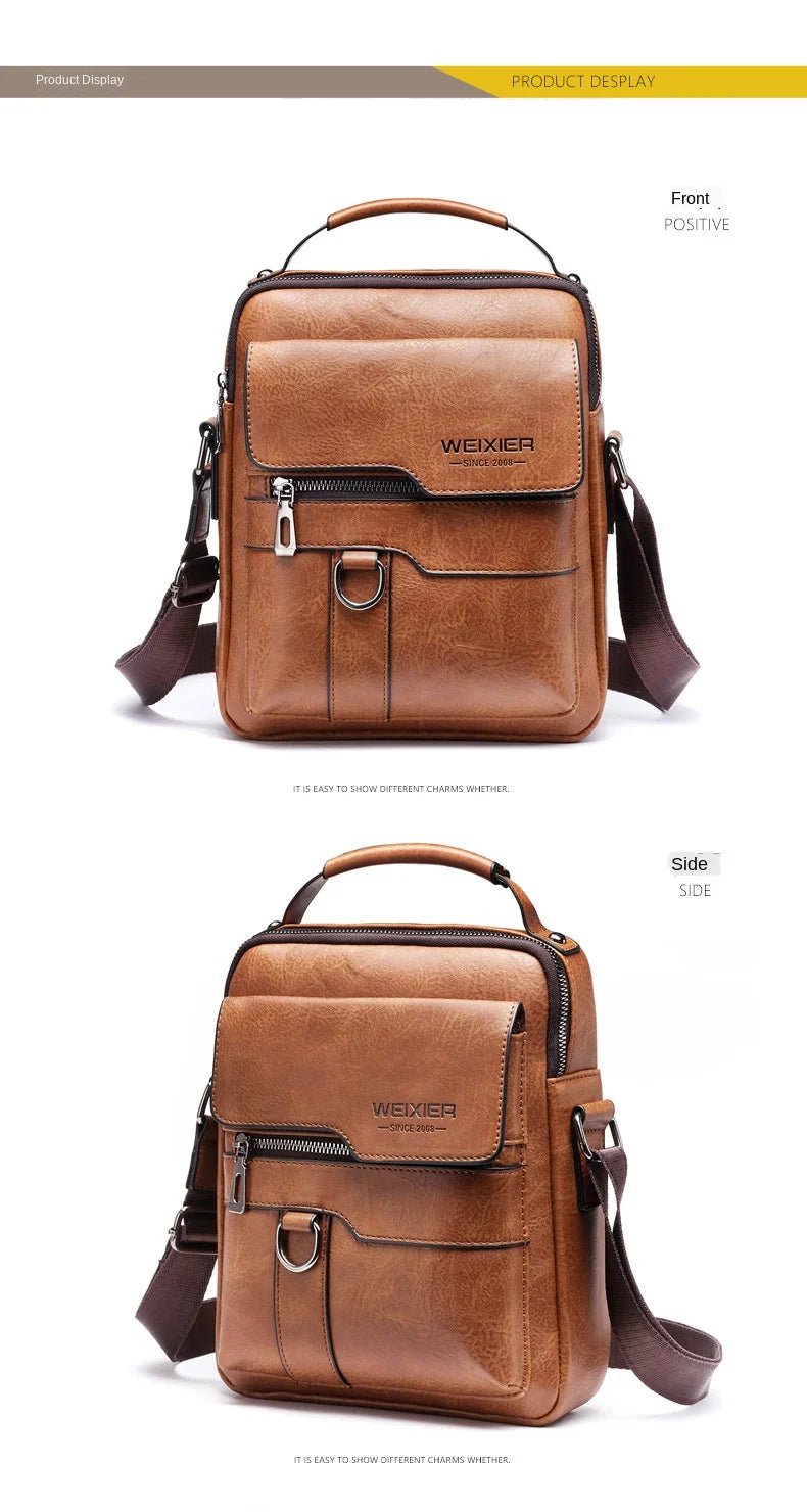 Brand Men Shoulder Bag for 9.7" iPad PU Leather Flaps Crossbody Bag - My Web Bazaar