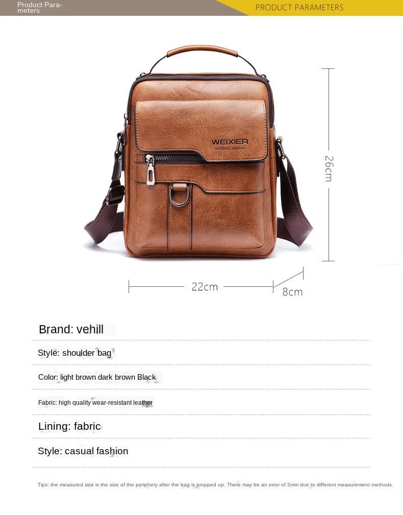 Brand Men Shoulder Bag for 9.7" iPad PU Leather Flaps Crossbody Bag - My Web Bazaar