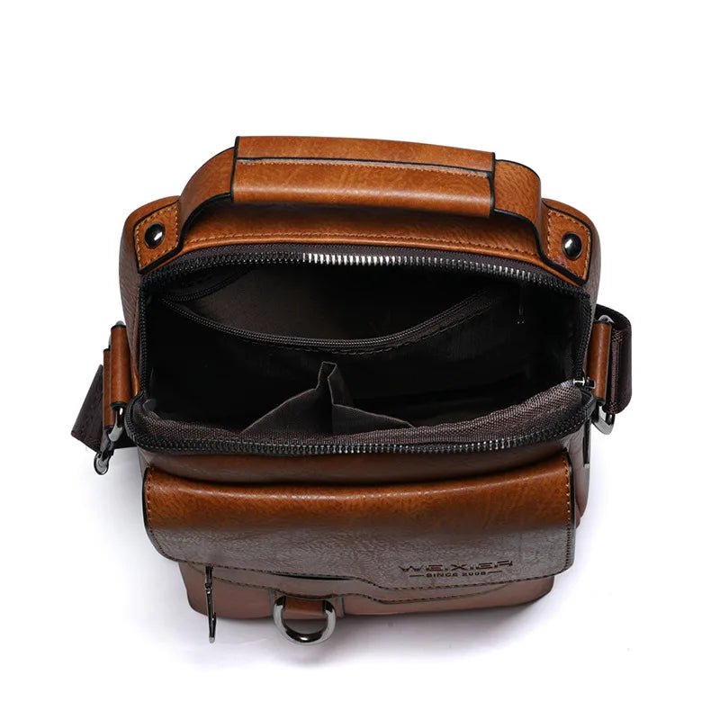 Brand Men Shoulder Bag for 9.7" iPad PU Leather Flaps Crossbody Bag - My Web Bazaar