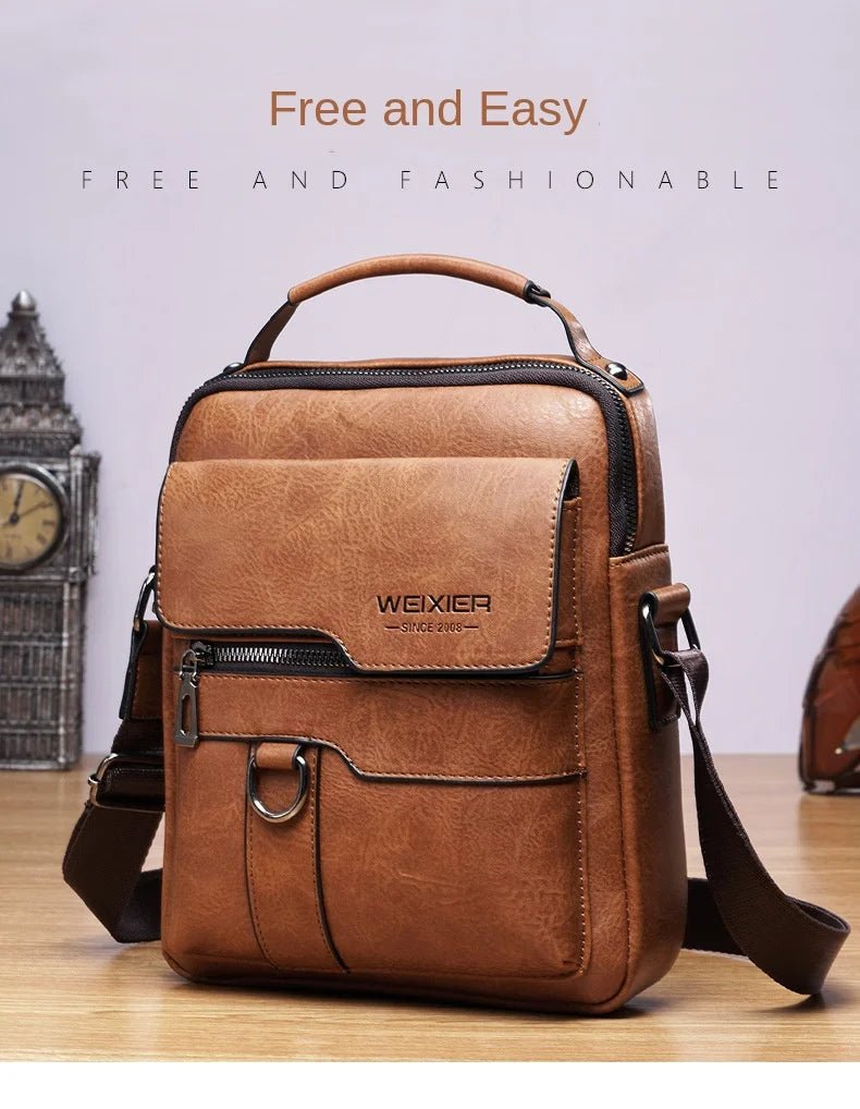 Brand Men Shoulder Bag for 9.7" iPad PU Leather Flaps Crossbody Bag - My Web Bazaar