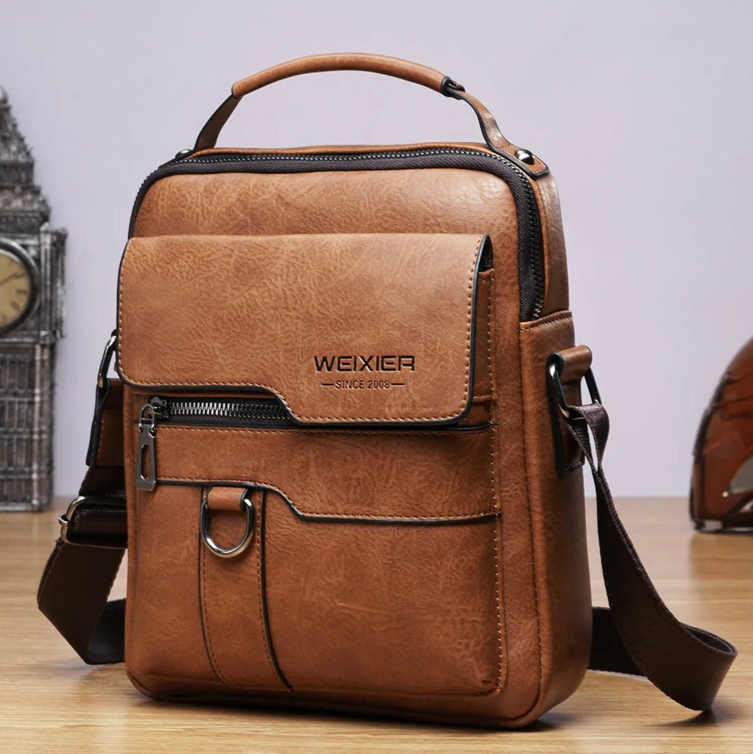 Brand Men Shoulder Bag for 9.7" iPad PU Leather Flaps Crossbody Bag - My Web Bazaar