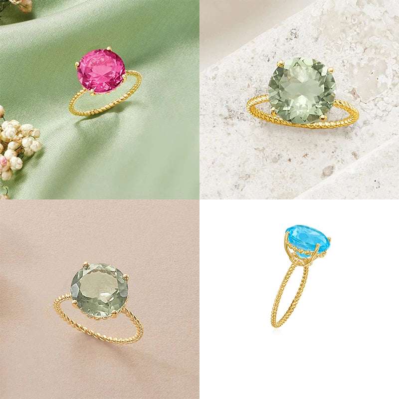 CANNER Green Apple Silver Rings | Elegant 18K Gold Minimalist - My Web Bazaar